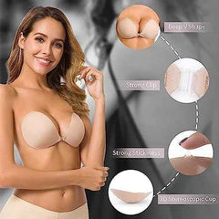 Brachy Beige Solid Silicon Non-Wired Lightly Padded Bandeau Bra