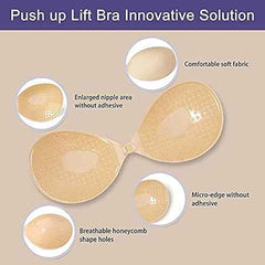 Brachy Beige Solid Silicon Non-Wired Lightly Padded Bandeau Bra