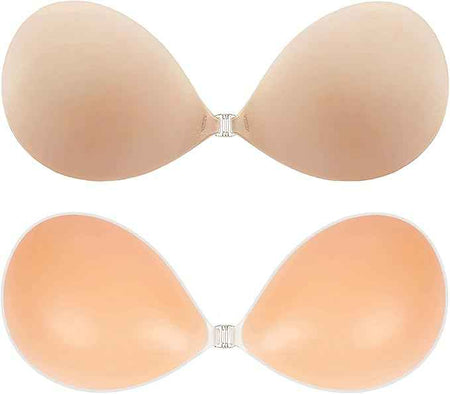 Brachy Beige Solid Silicon Non-Wired Lightly Padded Bandeau Bra