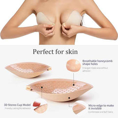 Brachy Beige Solid Silicon Non-Wired Lightly Padded Bandeau Bra