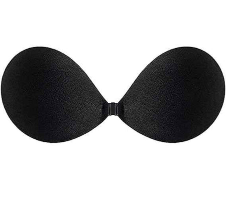 Brachy Black Solid Silicon Non-Wired Lightly Padded Bandeau Bra