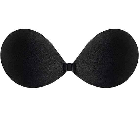 Brachy Black Solid Silicon Non-Wired Lightly Padded Bandeau Bra