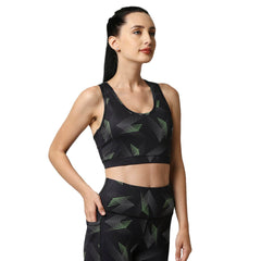 SOIE Woman - Quick-Dry Printed Sports Bra & High Waist Legging Set - Athleisure Set -for Women