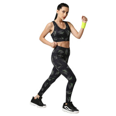 SOIE Woman - Quick-Dry Printed Sports Bra & High Waist Legging Set - Athleisure Set -for Women