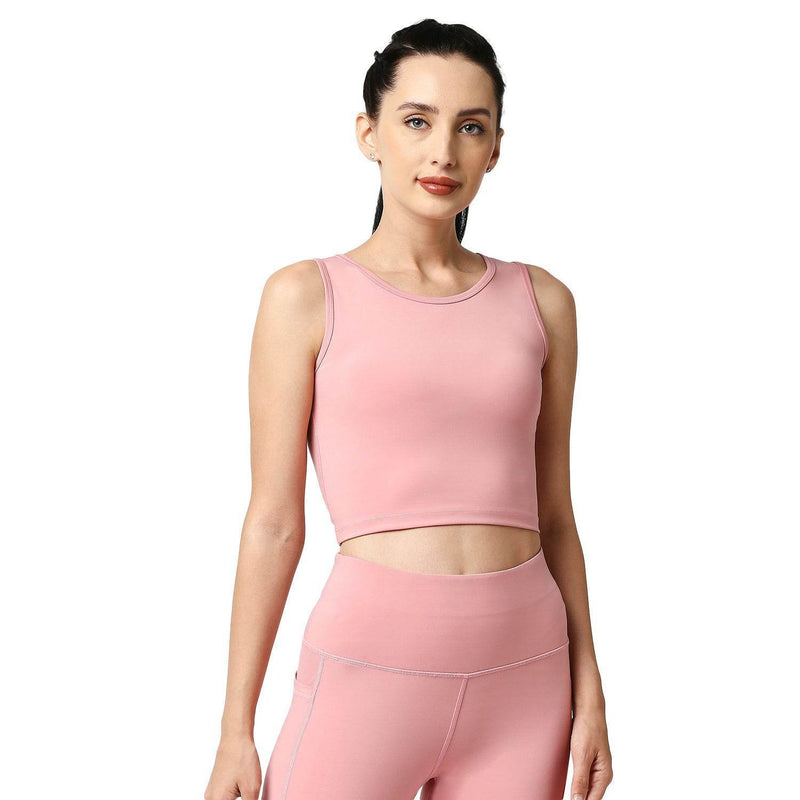 SOIE Woman - Quick-Dry Sleeveless Crop Top & High-Waist Legging Set - Athleisure Set -for Women