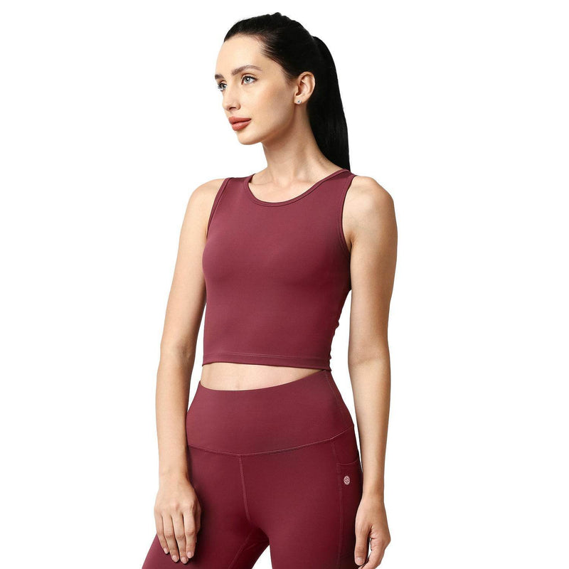 SOIE Woman - Quick-Dry Sleeveless Crop Top & High-Waist Legging Set - Athleisure Set -for Women
