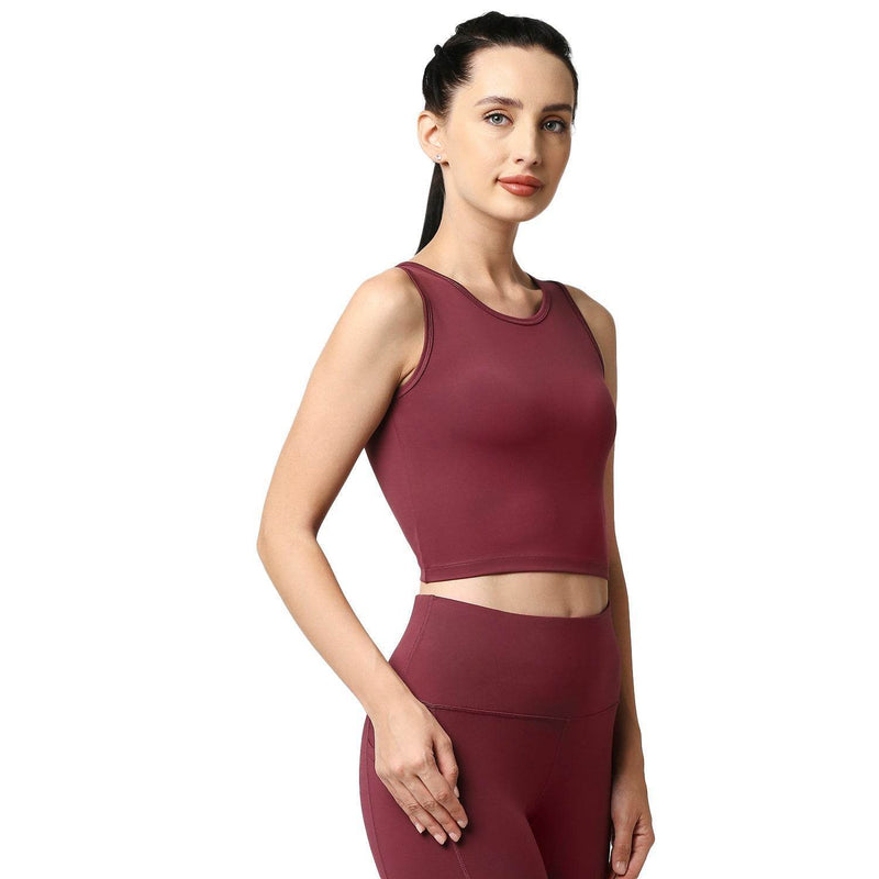 SOIE Woman - Quick-Dry Sleeveless Crop Top & High-Waist Legging Set - Athleisure Set -for Women