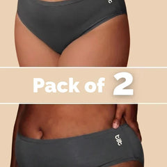 2 Pack - Grey Bamboo Absorbent Underwear