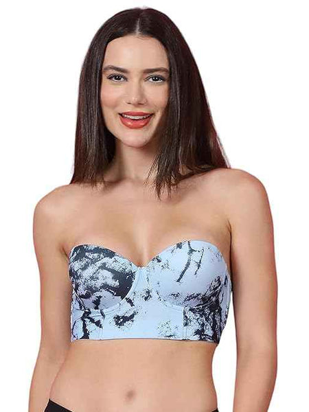 Brachy Women's Blue Underwired Lightly Padded Bralette Multiway Bra