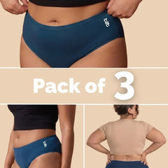 3 Pack - Blue Bamboo Absorbent Underwear