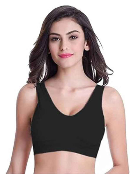 Pack Of 2 Womens Fashion Sports Bra | Seamless, Padded, Non-Wired Gym & Yoga Bra | High Support, Comfortable Everyday Bralette