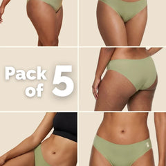 5 Pack - Green Low-waist Seamless Underwear