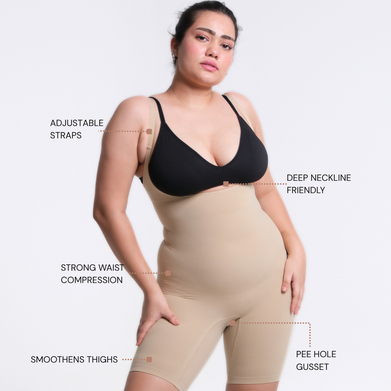 Open Bust Mid Thigh Bodysuit