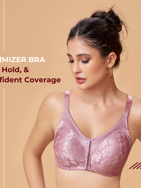 MAROON Mistpink Seamless Non-Padded Non-Wired Minimizer Full Coverage Bra for Women