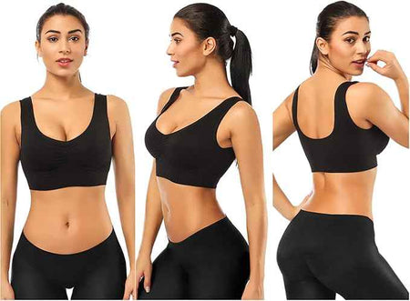 Pack Of 2 Womens Fashion Sports Bra | Seamless, Padded, Non-Wired Gym & Yoga Bra | High Support, Comfortable Everyday Bralette