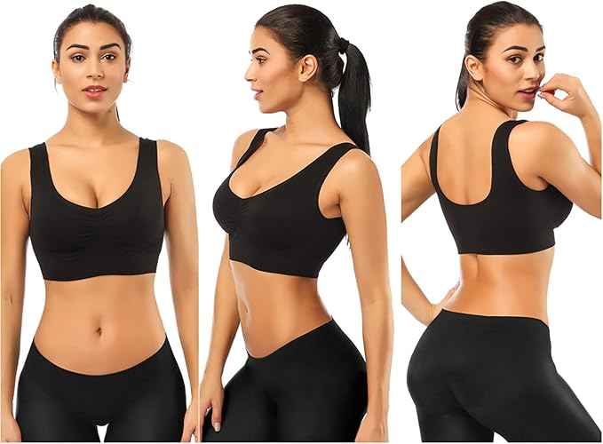 Pack Of 2 Womens Fashion Sports Bra | Seamless, Padded, Non-Wired Gym & Yoga Bra | High Support, Comfortable Everyday Bralette