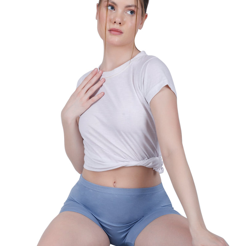 Bamboo Fabric boyshorts panties for women | Peach & Blue | Pack Of 2