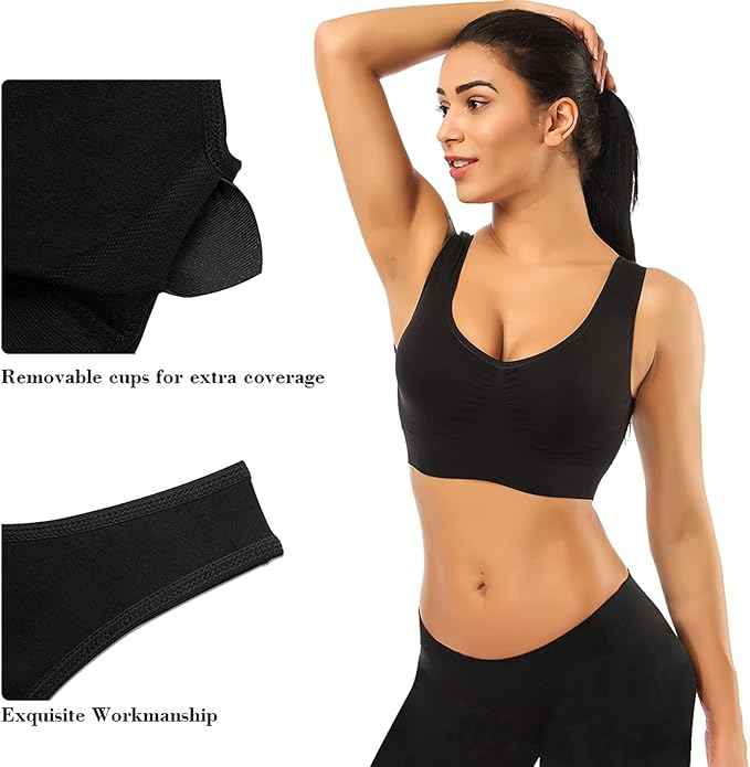 Pack Of 2 Womens Fashion Sports Bra | Seamless, Padded, Non-Wired Gym & Yoga Bra | High Support, Comfortable Everyday Bralette