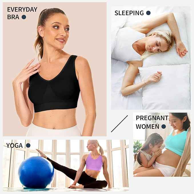 Pack Of 2 Womens Fashion Sports Bra | Seamless, Padded, Non-Wired Gym & Yoga Bra | High Support, Comfortable Everyday Bralette