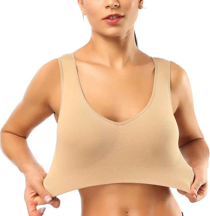 Pack Of 2 Womens Fashion Sports Bra | Seamless, Padded, Non-Wired Gym & Yoga Bra | High Support, Comfortable Everyday Bralette