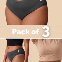 3 Pack - Grey Bamboo Absorbent Underwear