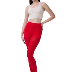 Women Red Fleece Footed  Legging Slim Fit Warm Thick Fur Lined Winter Thermal Soft Leggings for Girls - Brachy