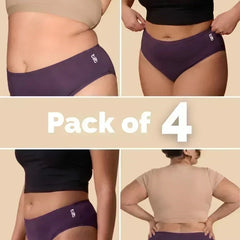 4 Pack - Violet Bamboo Absorbent Underwear