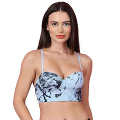 Brachy Women's Blue Underwired Lightly Padded Bralette Multiway Bra