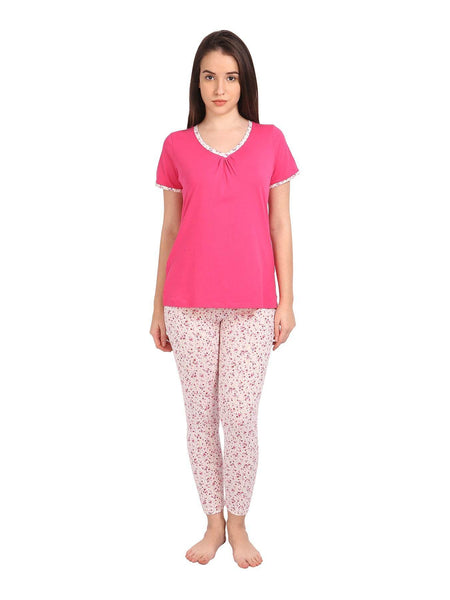 SOIE Woman - Solid Top with Printed Leggings - -for Women