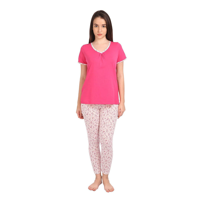 SOIE Woman - Solid Top with Printed Leggings - -for Women
