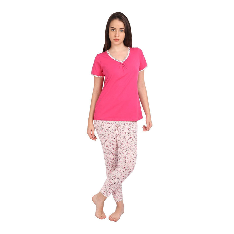 SOIE Woman - Solid Top with Printed Leggings - -for Women