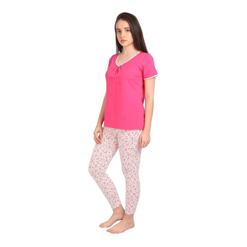 SOIE Woman - Solid Top with Printed Leggings - -for Women