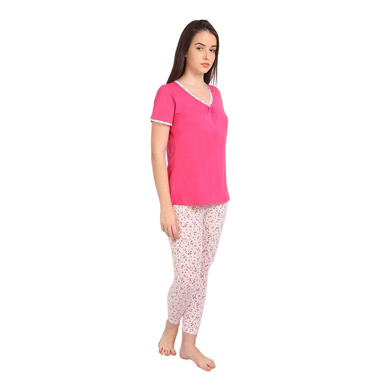 SOIE Woman - Solid Top with Printed Leggings - -for Women