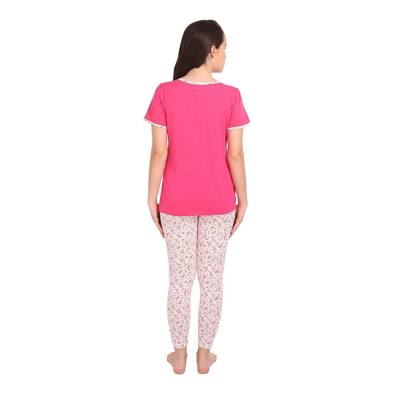SOIE Woman - Solid Top with Printed Leggings - -for Women