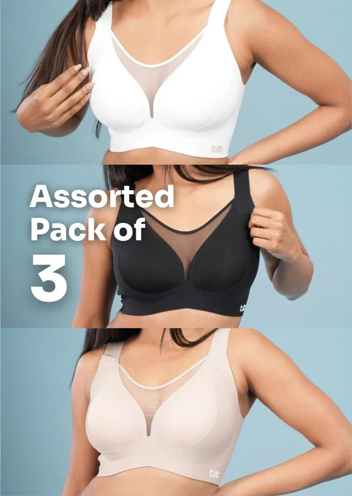 Minimiser Bra - Assorted 3 Pack