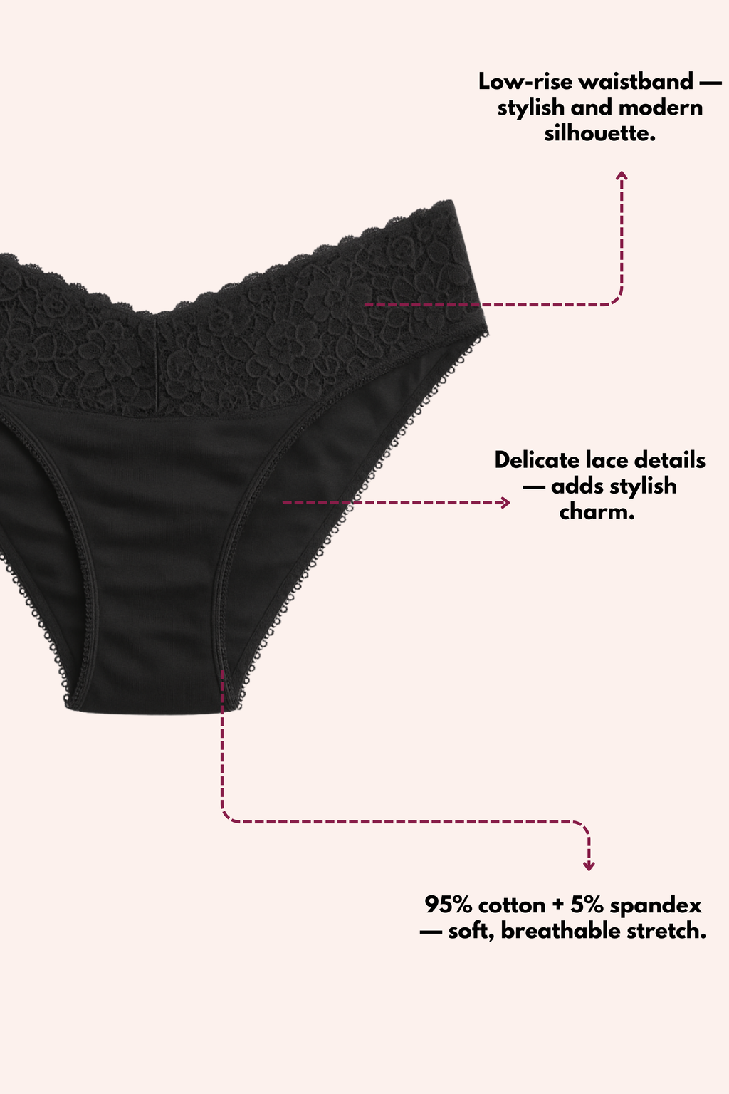Mid Waist Bikini (with Lace)