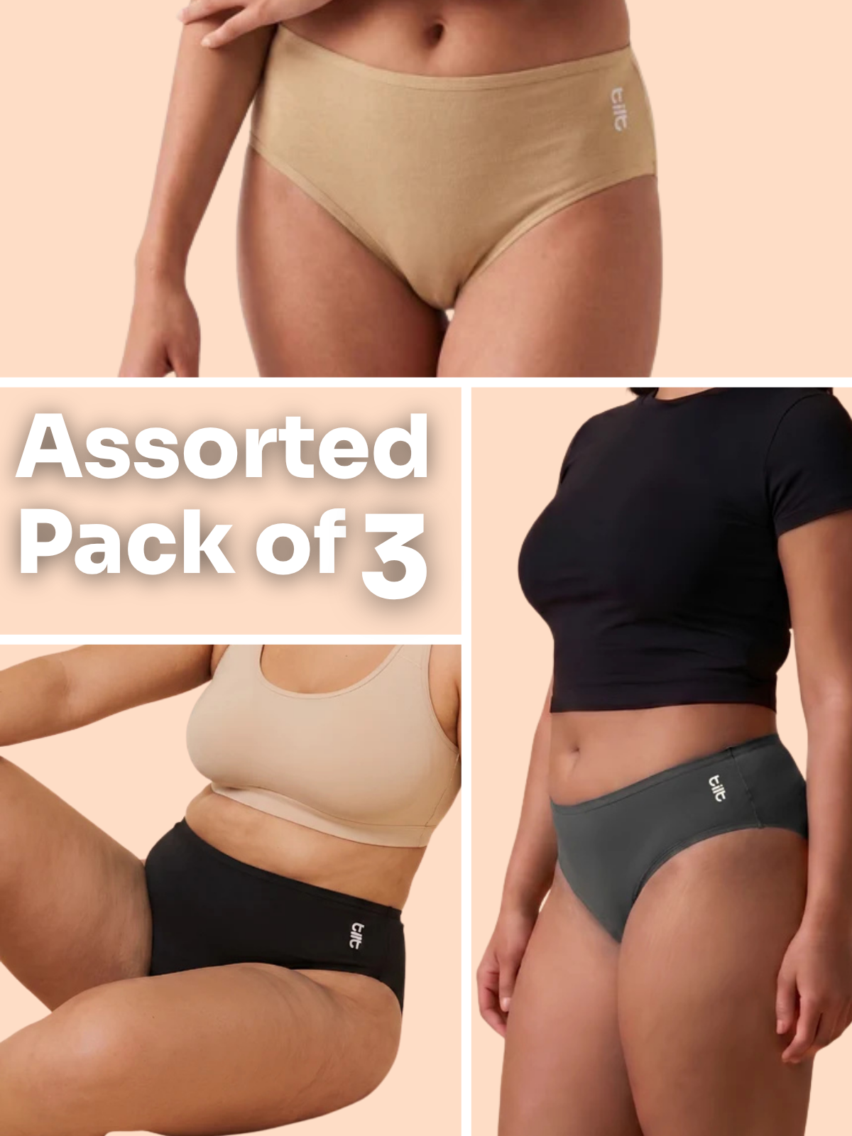 Assorted 3 Pack - Bamboo Absorbent Underwear