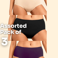 Assorted 3 Pack - Mid-waist Absorbent Underwear