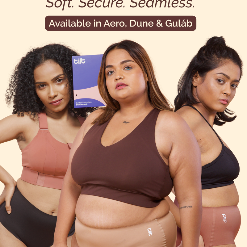 Seamless underwear for women – Tilt bundle of 3 panties, breathable and leak proof.