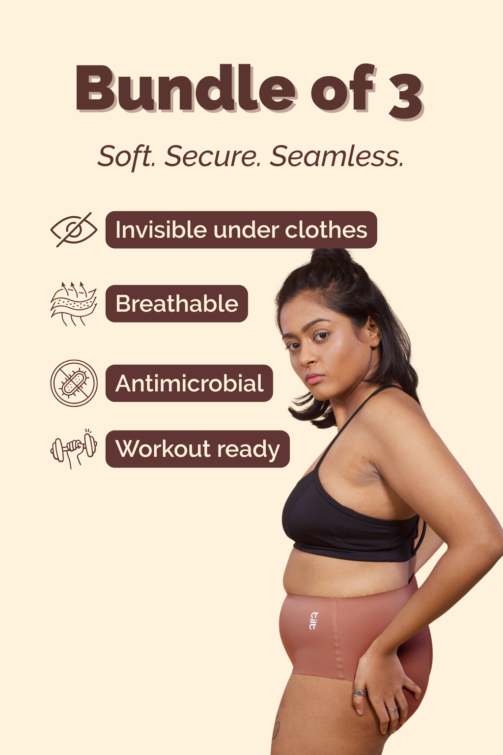 Seamless panties bundle – Tilt assorted pack for women, breathable and soft.
