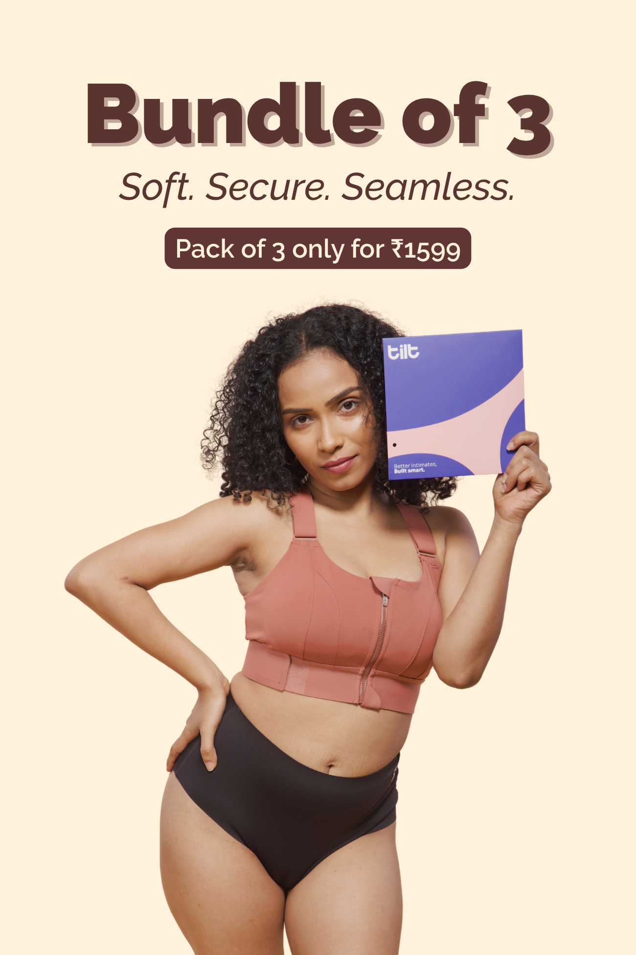 Bundle of 3 seamless panties – comfort fit underwear for women, soft and absorbent.