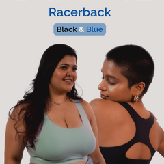 Fursat Racerback Bras for Women | Bundle of 2 - Black & Blue 