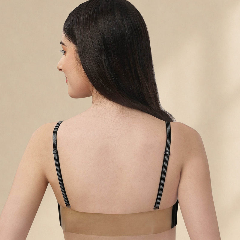 Medium Coverage Padded Underwired Multiway Transparent Back Bra