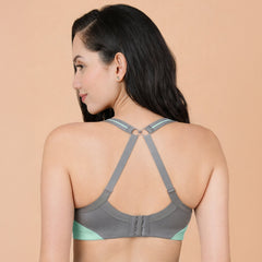 Medium Impact Lightly Padded Non Wired Extreme Coverage Sports Bra