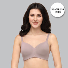 SOIE Woman - Full Coverage Padded Non Wired Ultrasoft Seamless Bra - Bra -for Women