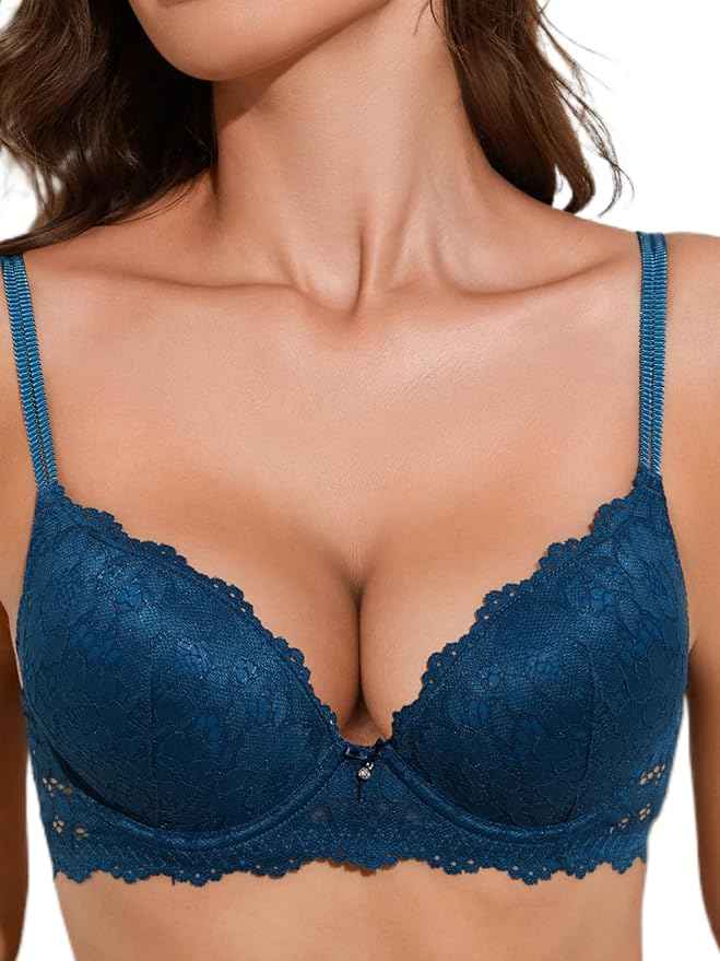 Green Lace Underwired Heavily Padded Push-Up Bra