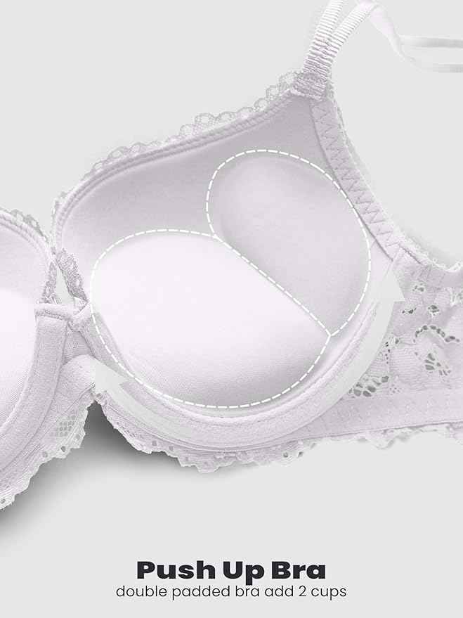 White Lace Underwired Heavily Padded Push-Up Bra