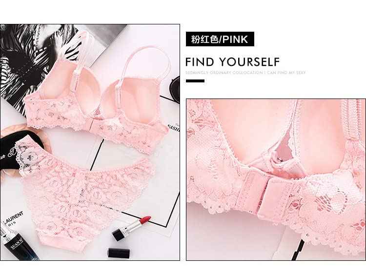 Peach Lace Underwired Heavily Padded Push-Up Bra