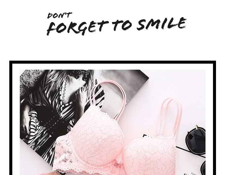 Peach Lace Underwired Heavily Padded Push-Up Bra