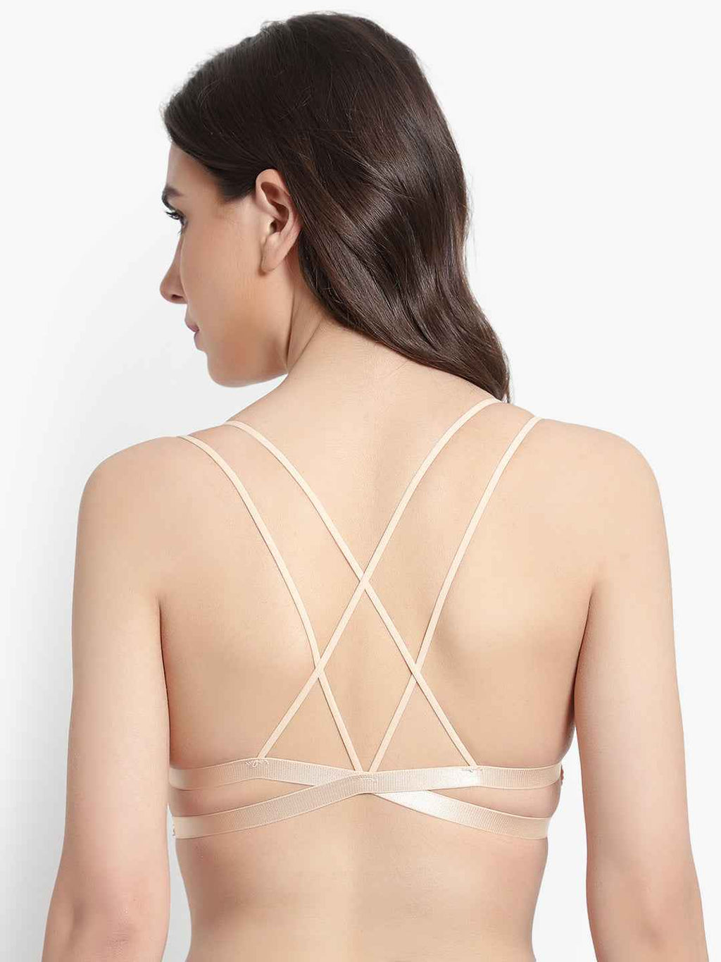 Women Beige Front Open Lightly Padded Pushup Bra